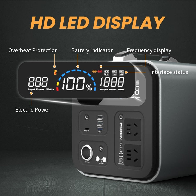 Portable Power Station | 1000W | Uninterrupted Power Supply for Camping and Emergencies encalife