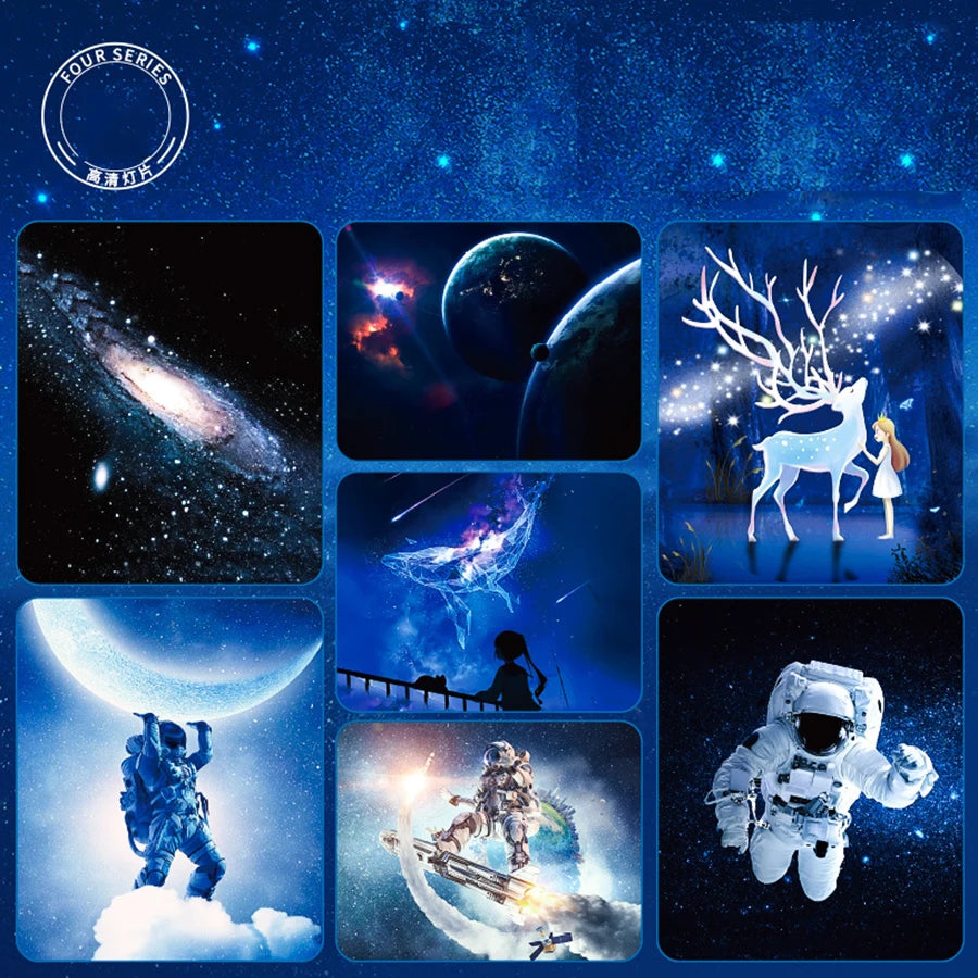 Starry Night: HD Focus Galaxy Projector with Built-in Bluetooth and white noise encalife