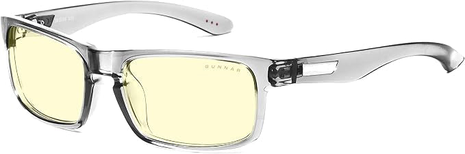 Gaming computer glasses with wide lenses and lightweight transparent frame