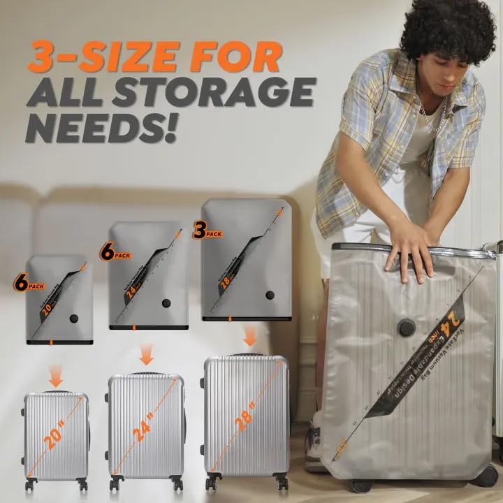Travel Backpack Vacuum Storage Bag Set encalife