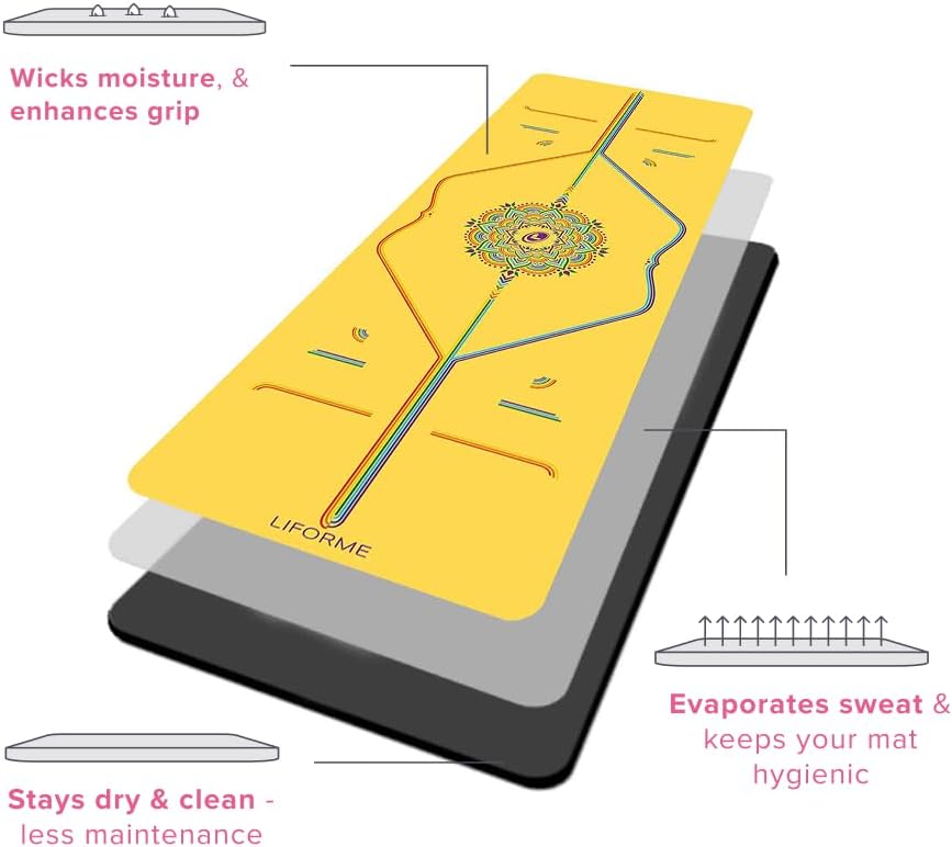 Eco Grip Travel Yoga Mat With Alignment encalife
