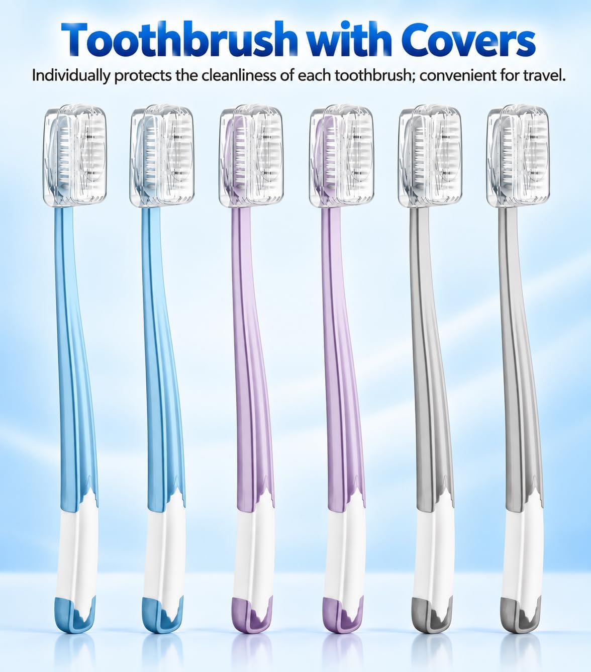 Soft Toothbrushes with Travel Covers encalife