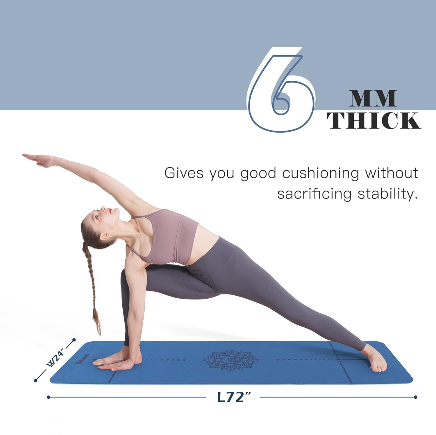 Eco Non Slip TPE Yoga Mat With Carry Bag encalife