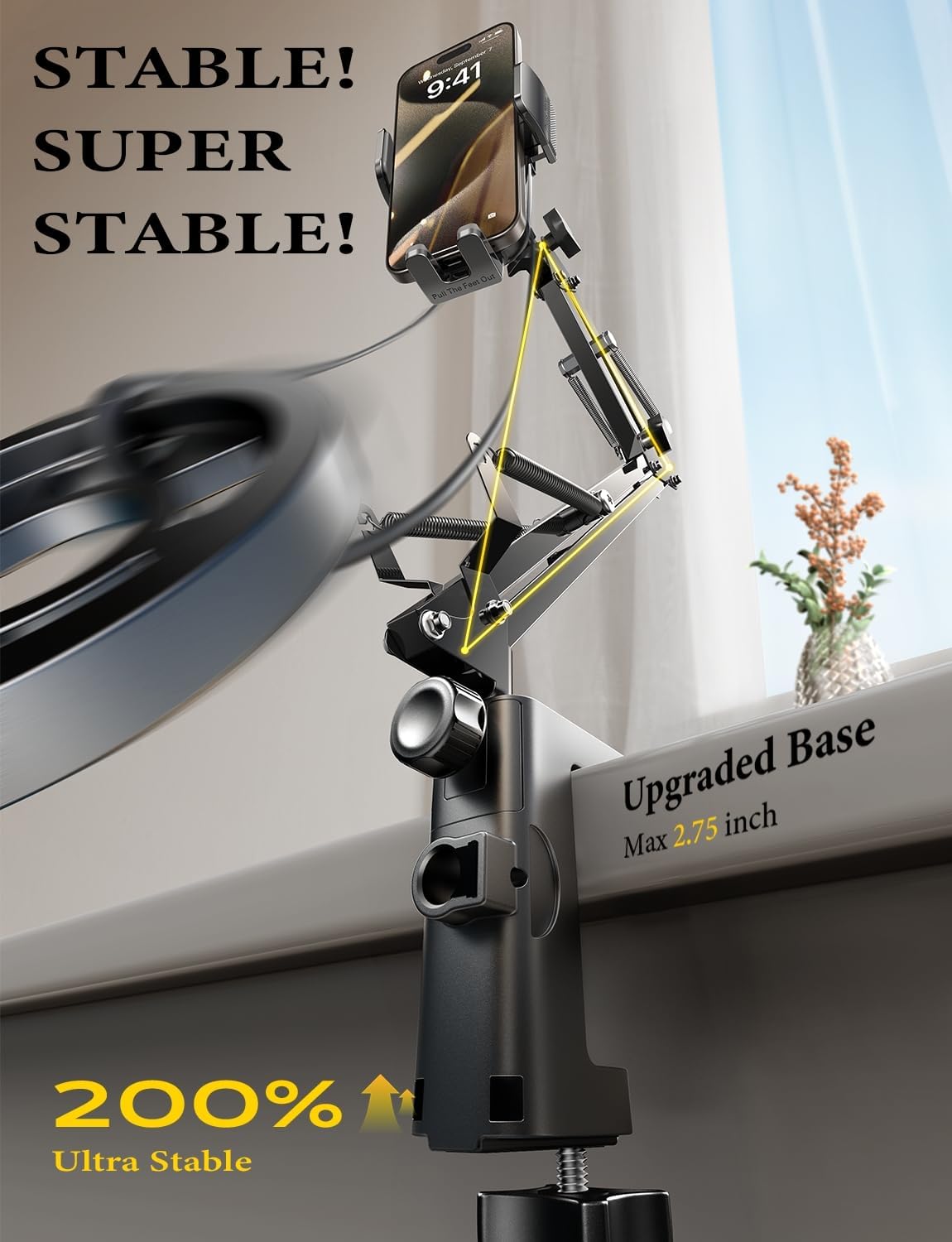 Flexible Gooseneck Mobile Stand For Bed And Desk encalife