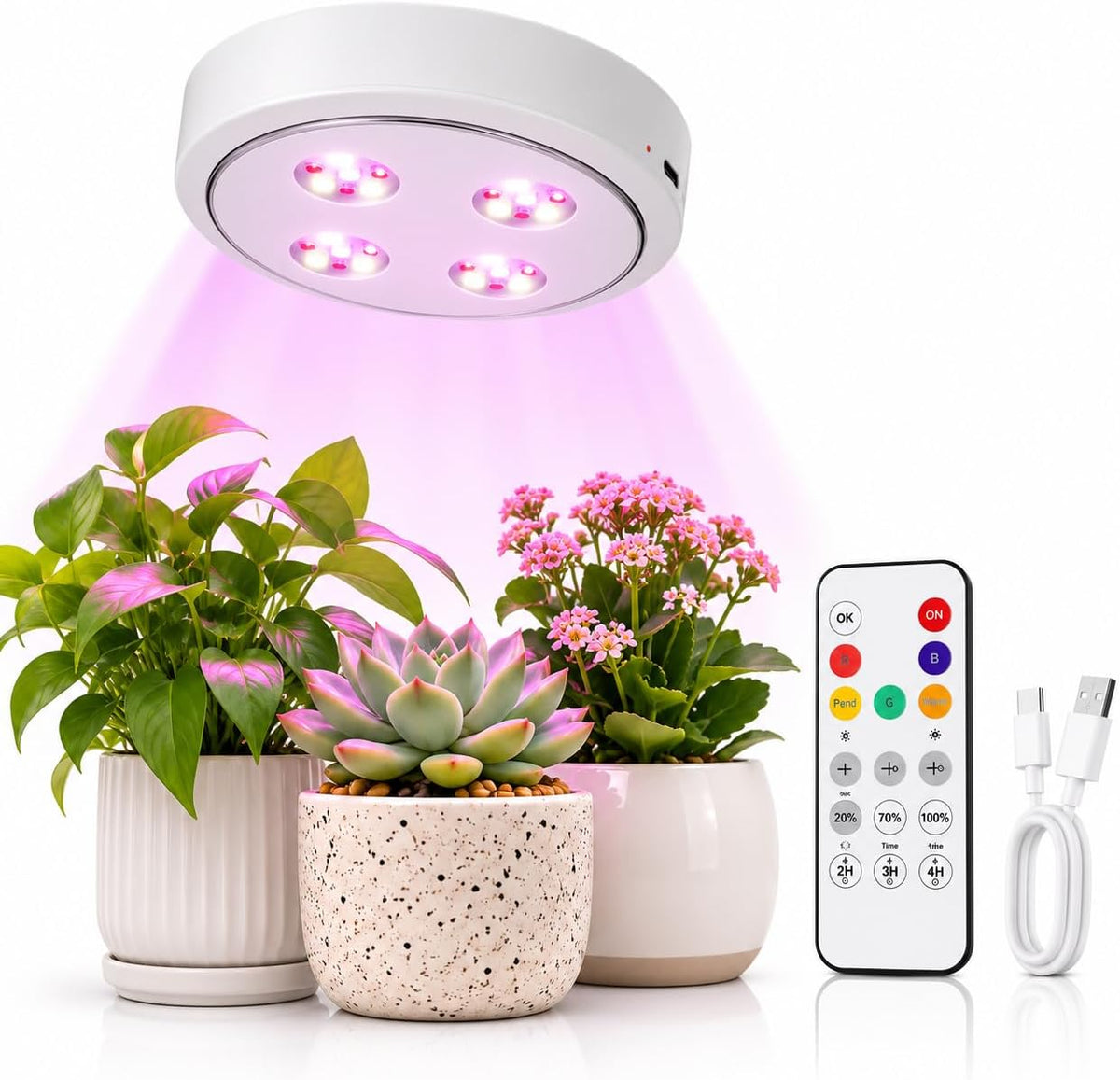Grow Light For Indoor Plants | Rechargeable Magnetic Wireless encalife