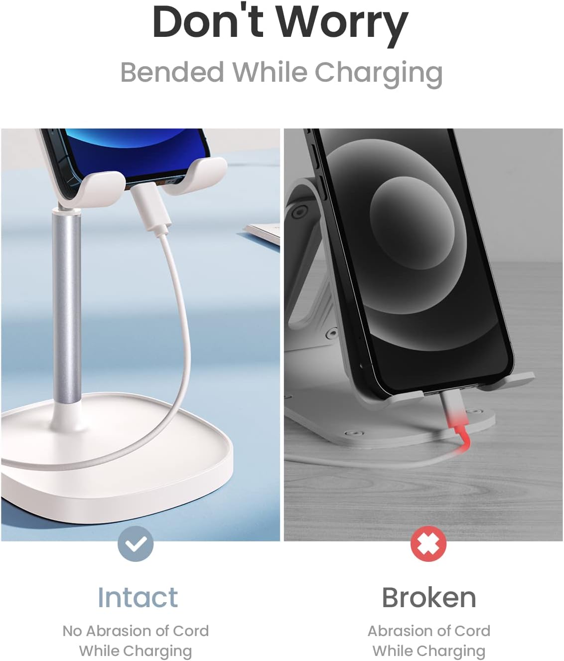 Mobile Stand Adjustable Height Desk Phone Holder Cradle encalife