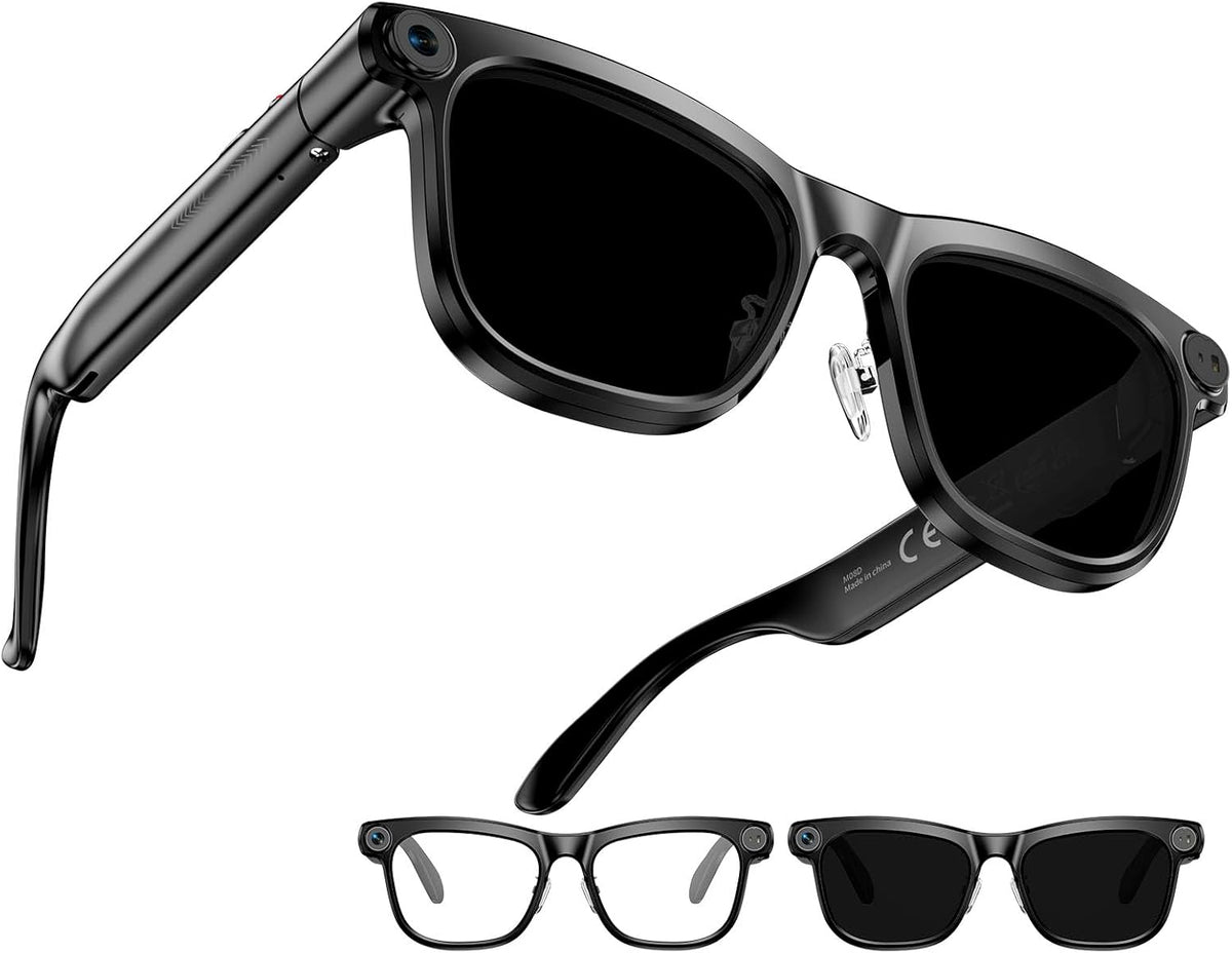 AI camera smart glasses with Bluetooth audio and built-in HD camera