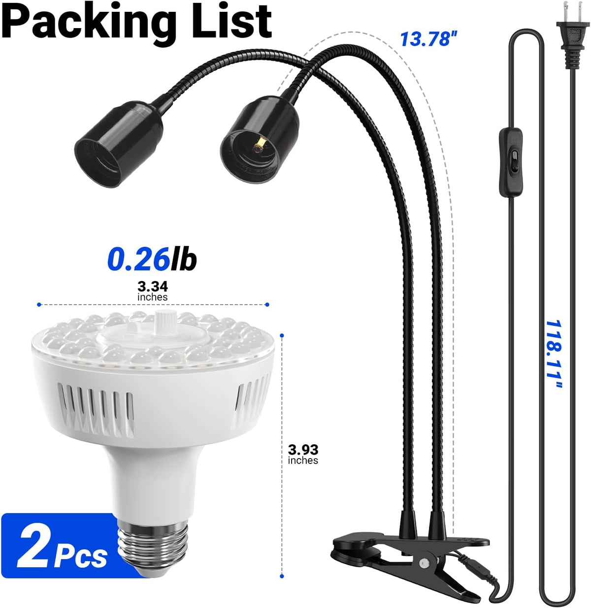Grow Light For Indoor Plants | Clip On Full Spectrum encalife