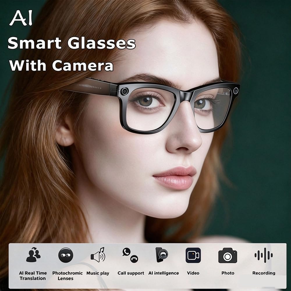 AI Camera Bluetooth Smart Glasses encalife