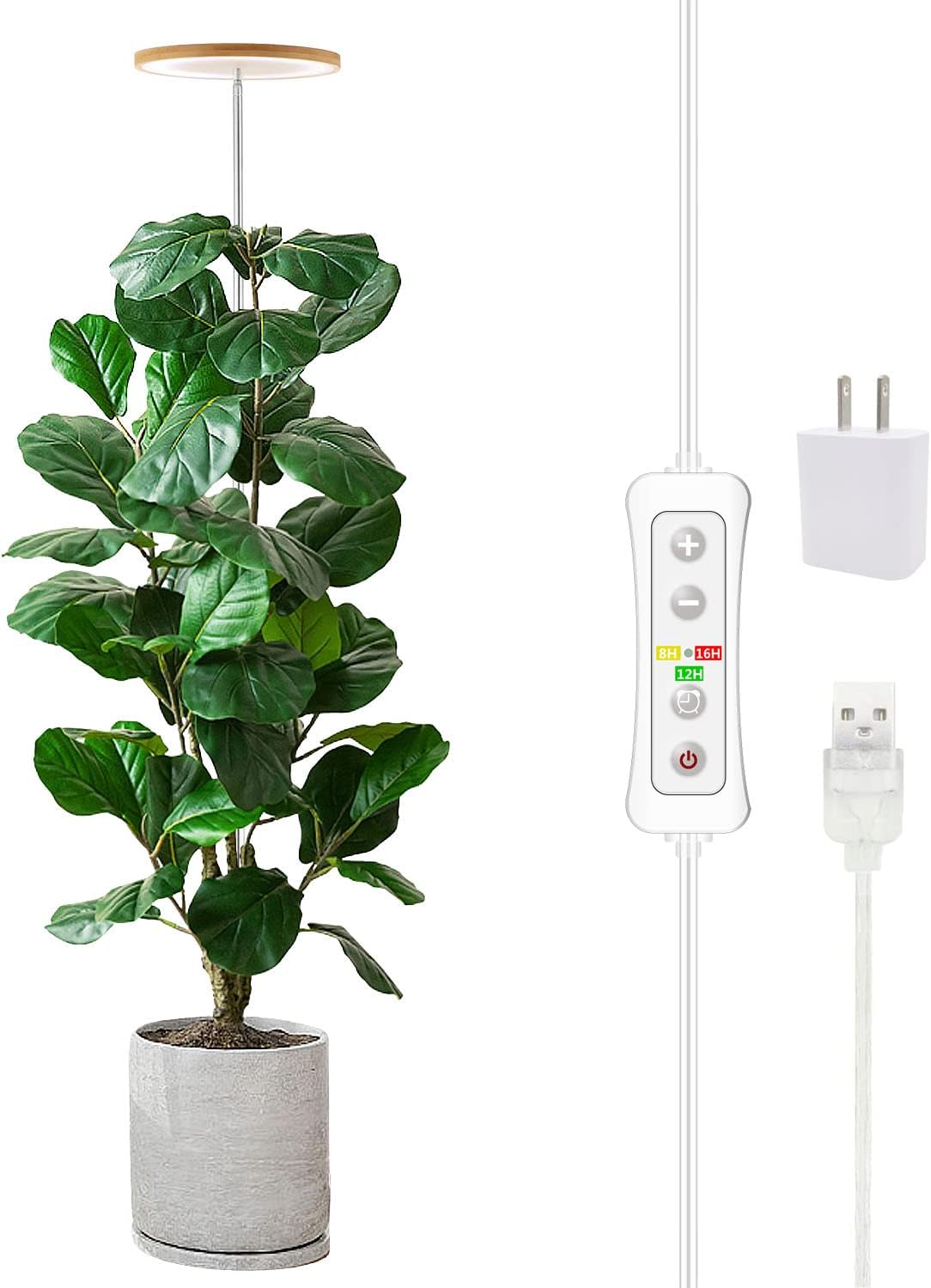 Grow Lights for Indoor Plants halo LED lamp with adjustable height stand