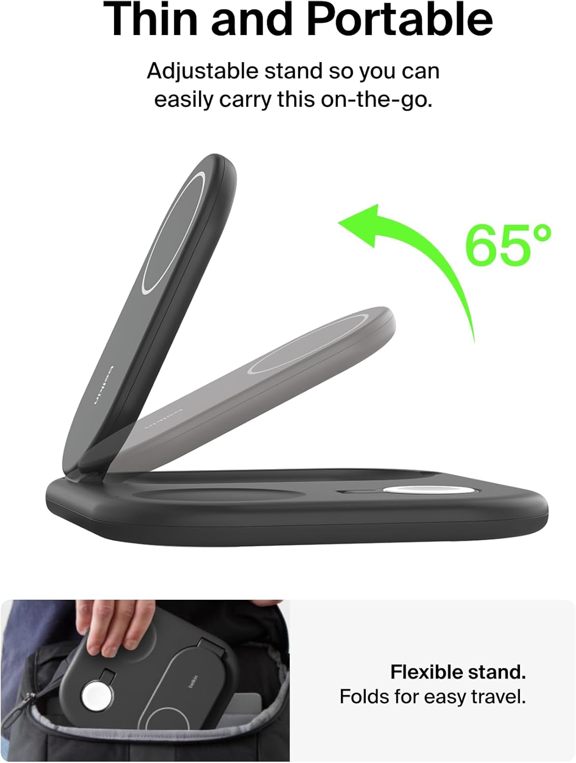 Foldable Qi2 3-in-1 Magnetic Travel Charging Station encalife