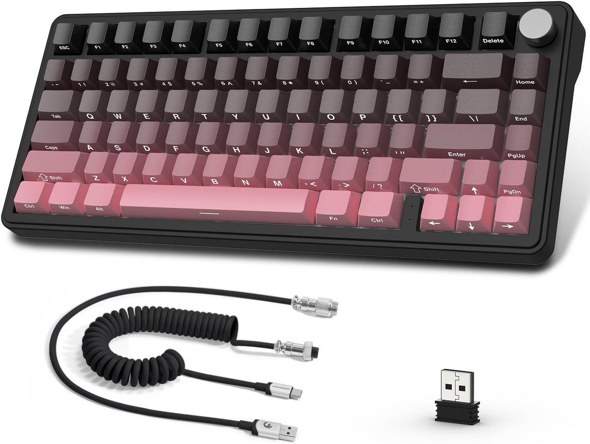 wireless RGB gaming mechanical keyboard with knob
