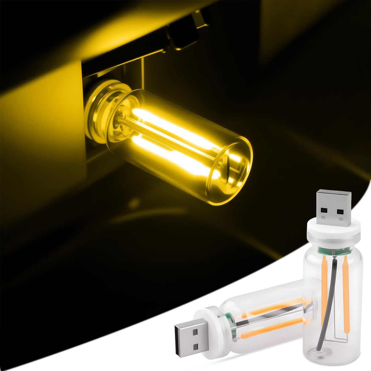 2-Pack Retro USB Car Ambient Lights encalife
