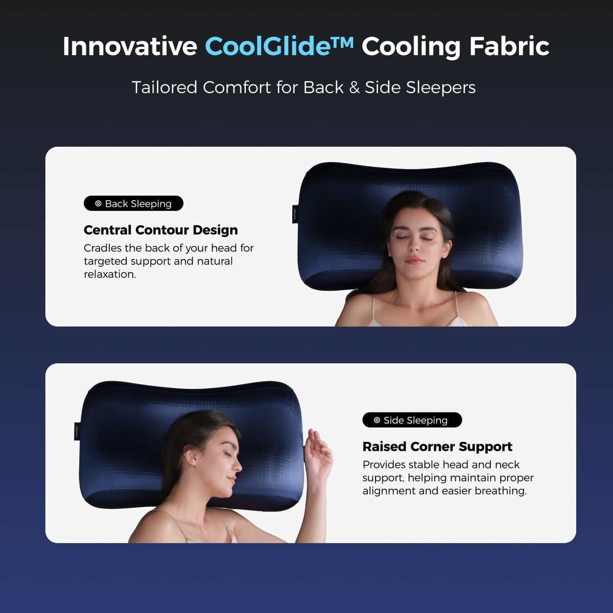 Side Sleeper Cooling Gel Memory Pillow encalife