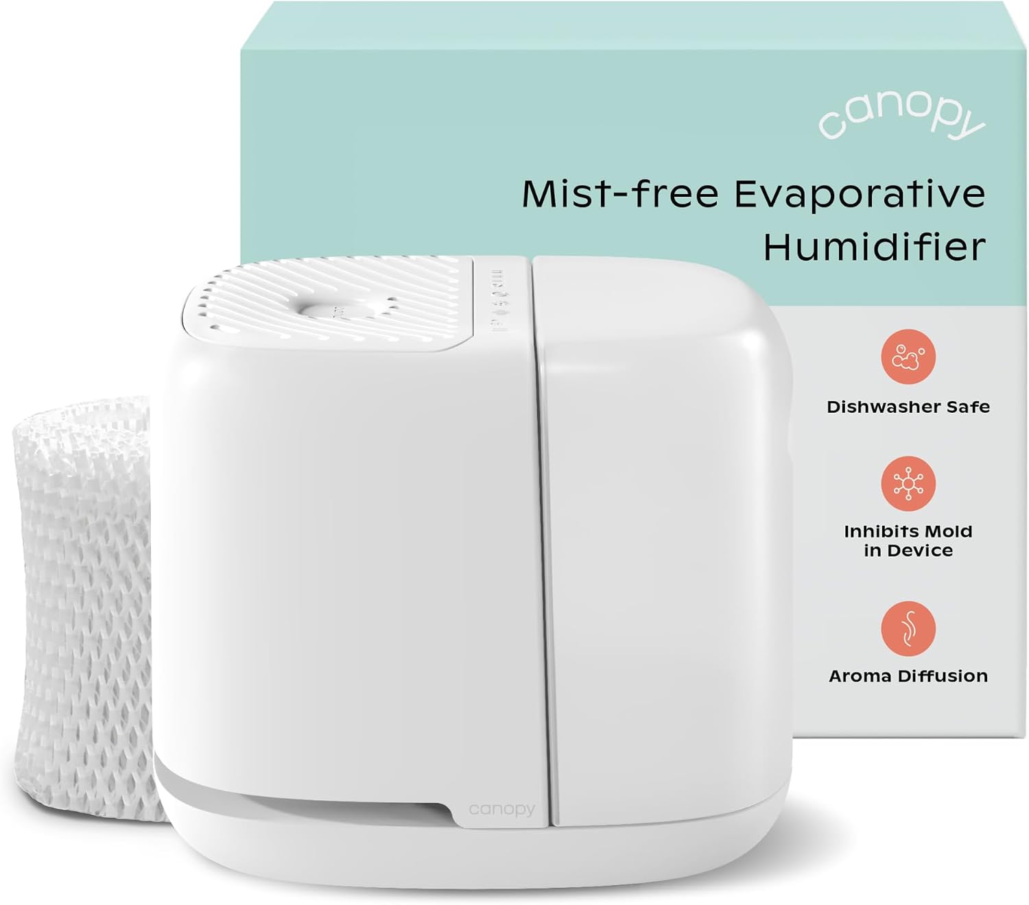 Modern bedroom humidifier with soft night light feature
