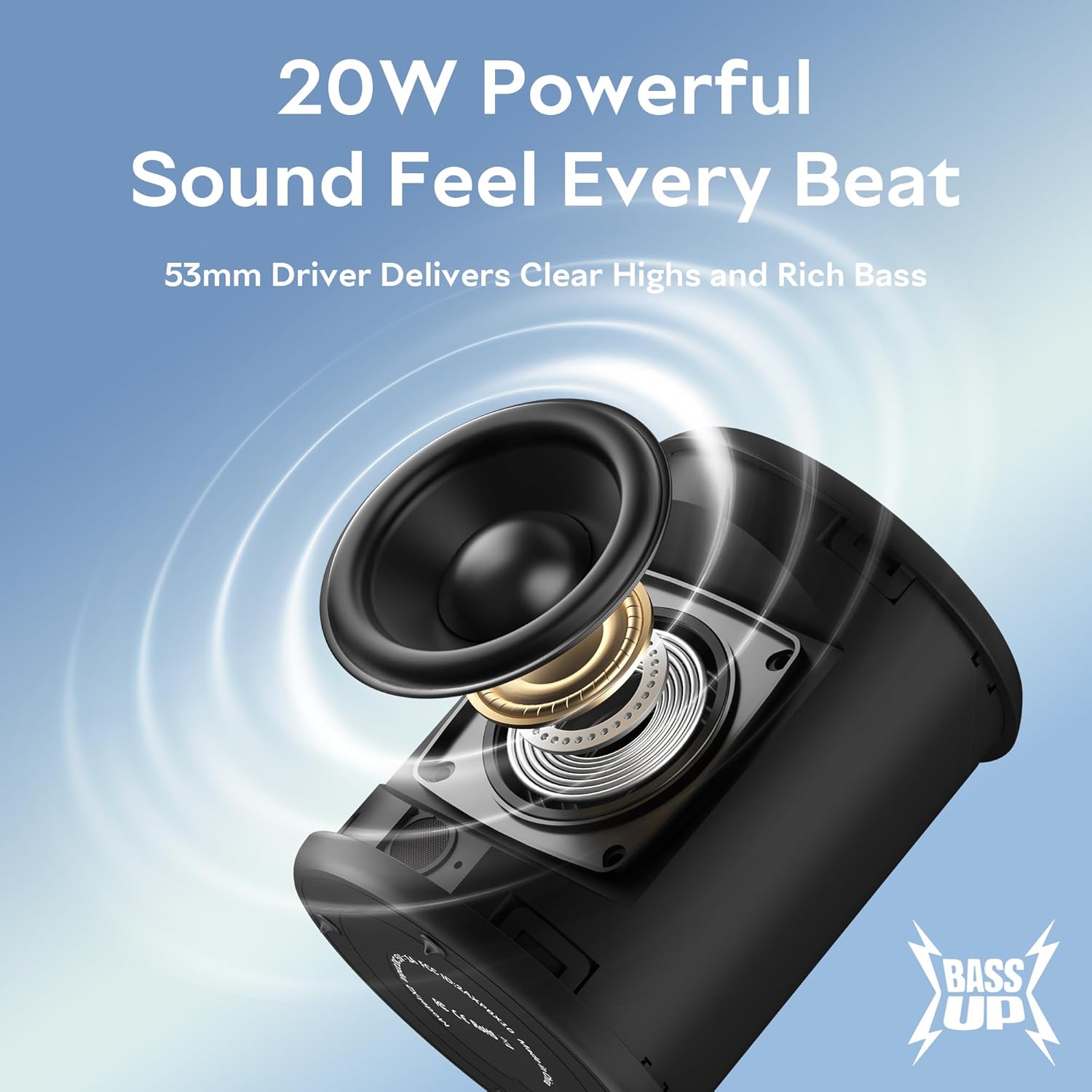 Waterproof 20W Bluetooth Speaker With Party Lights encalife