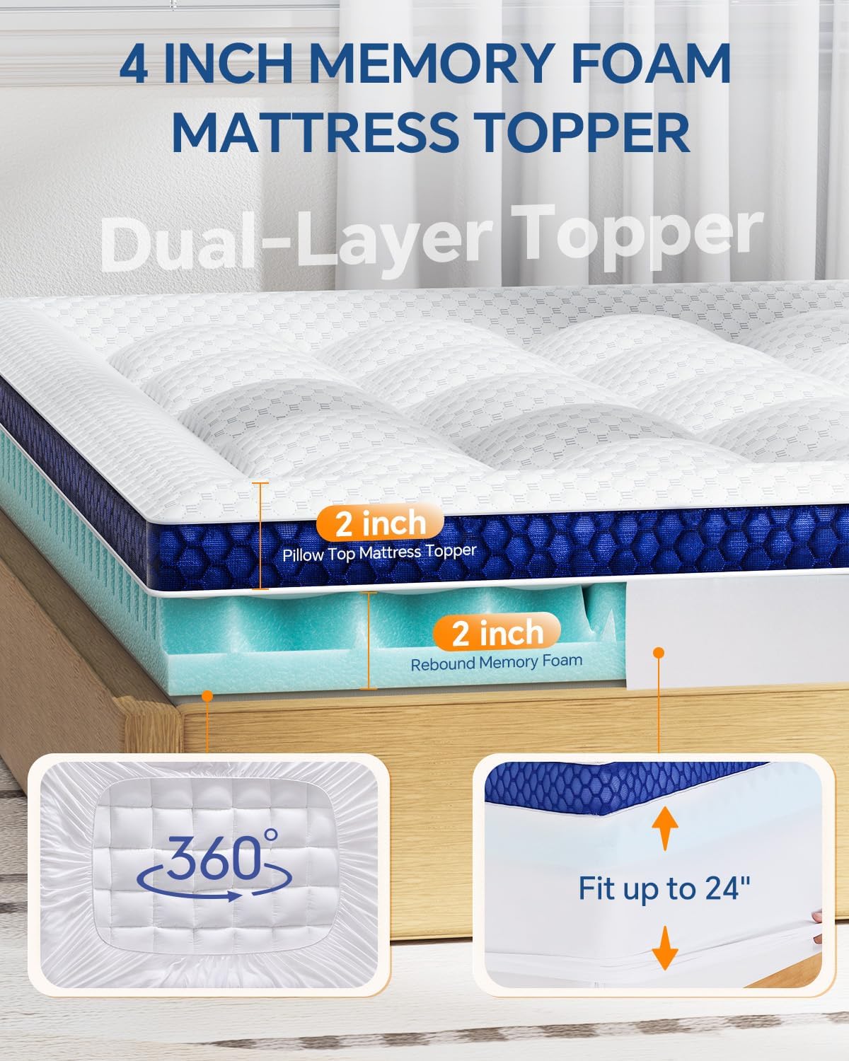King Cooling Mattress Topper encalife