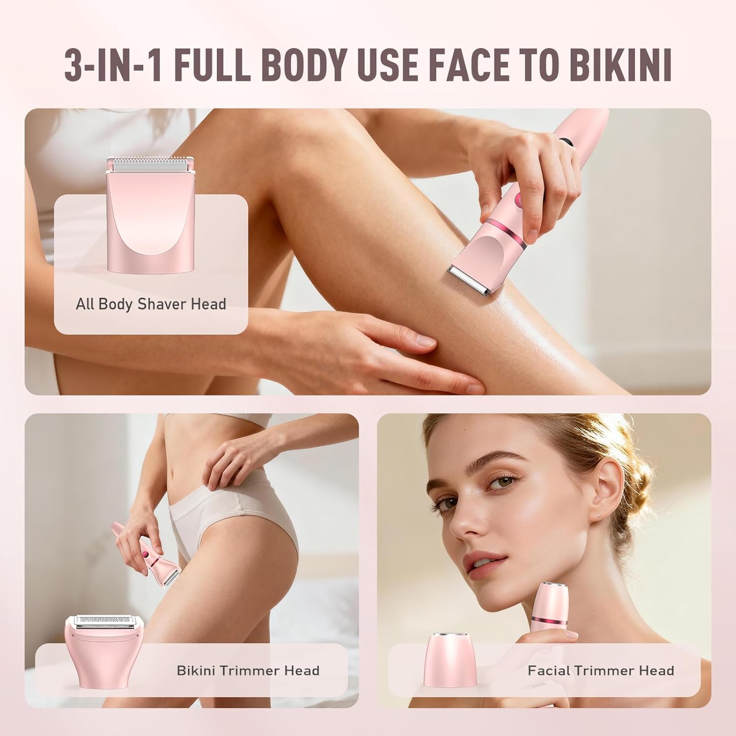 Waterproof Electric Razor Women Bikini Trimmer Set encalife