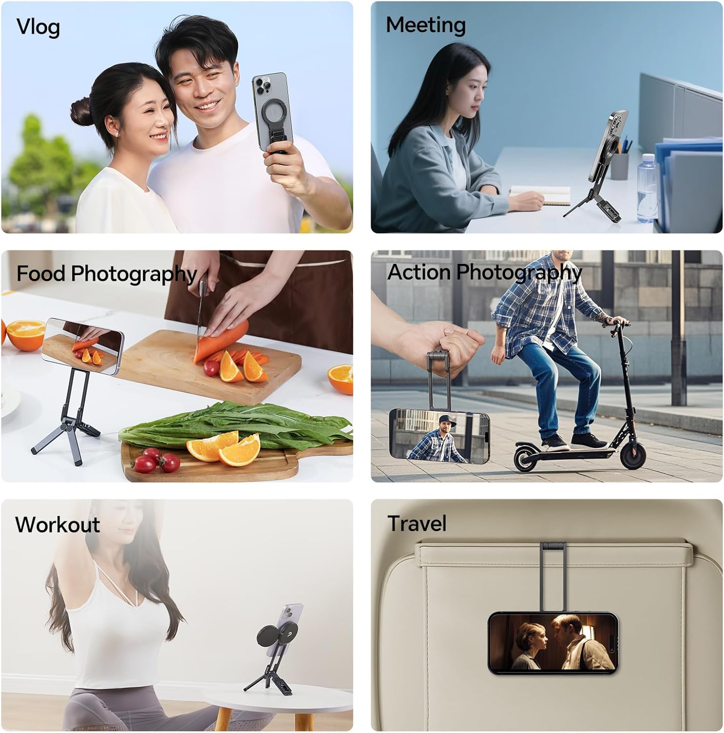 Foldable Magnetic Tripod for Hands-Free Phone Filming encalife