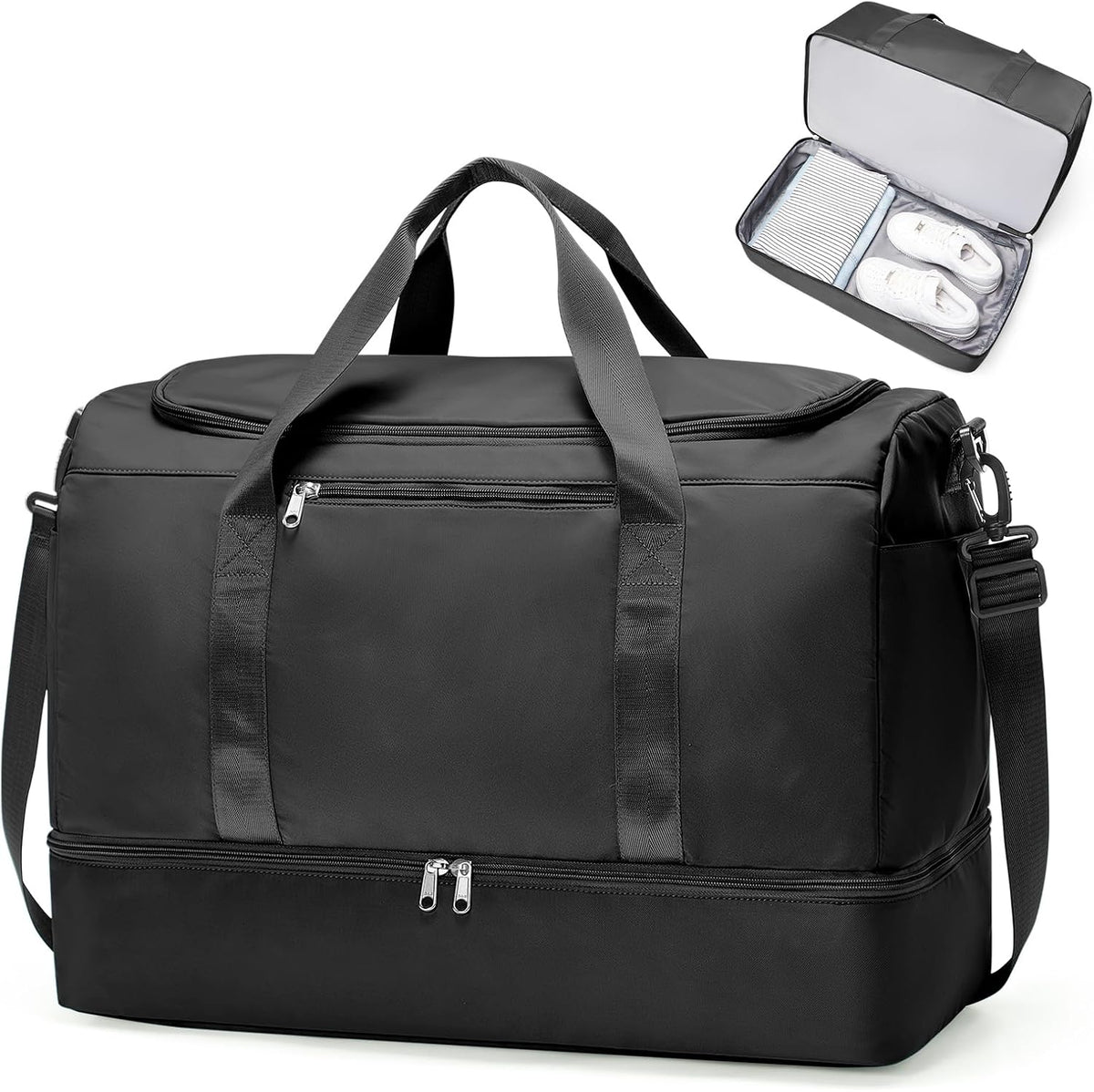 Weekender Bag with Shoe Compartment | Carry on luggage encalife