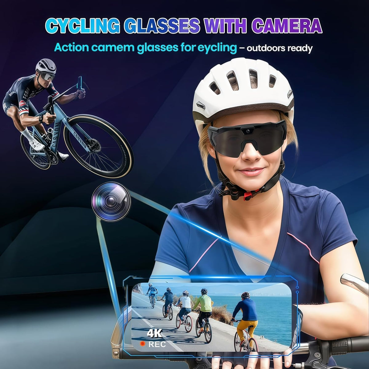 4K Camera Smart Sunglasses encalife