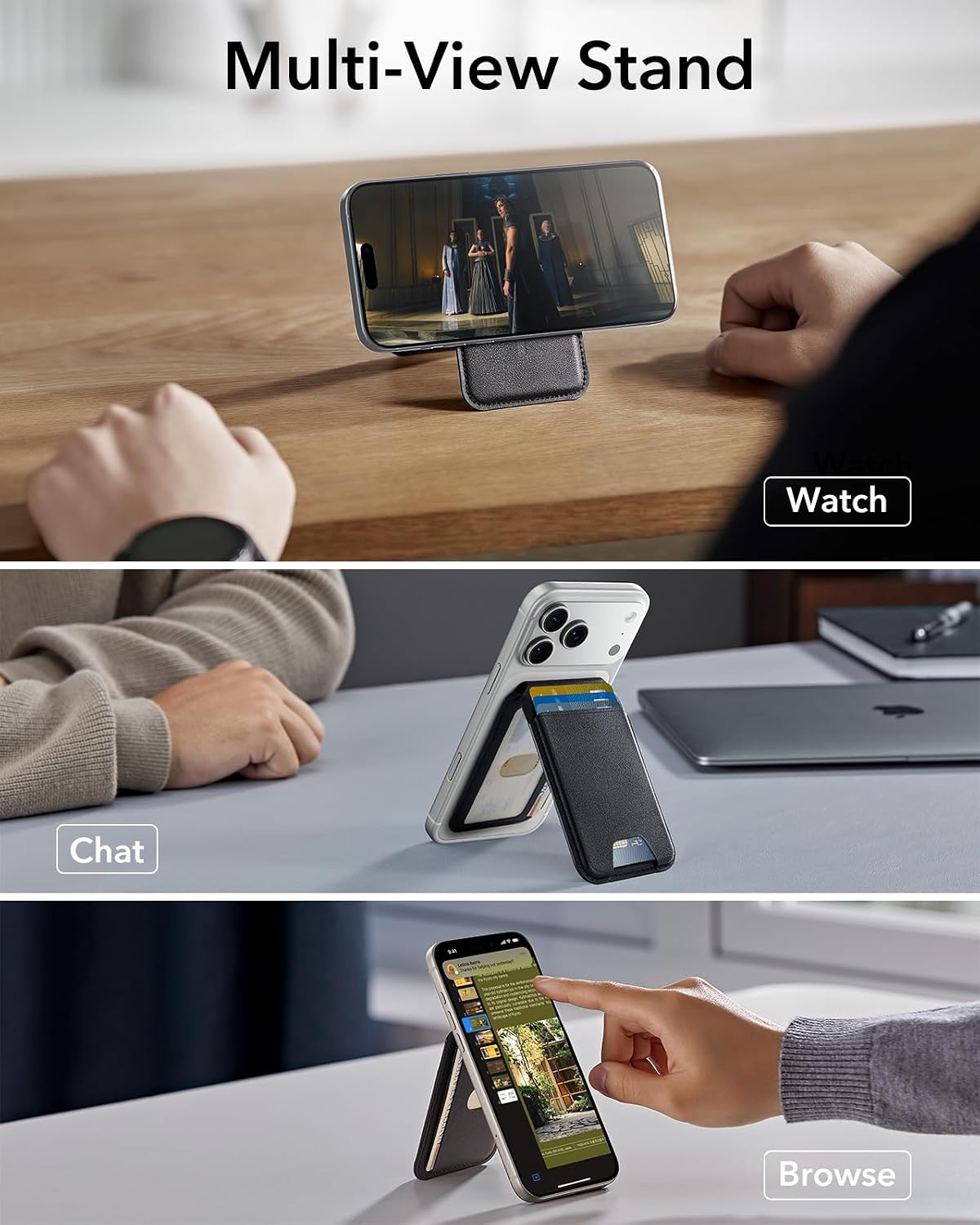 Magnetic Phone Wallet for Men with Stand encalife