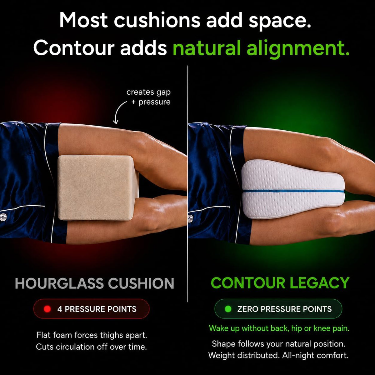 Side Sleeper Knee Support Memory Pillow encalife