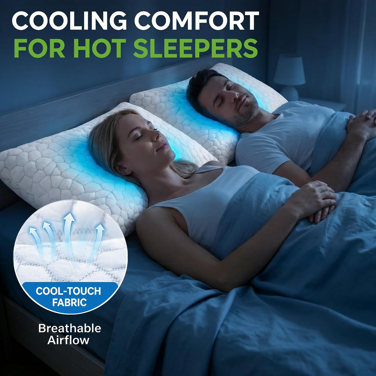 Side Sleeper Cooling Adjustable Memory Pillow encalife
