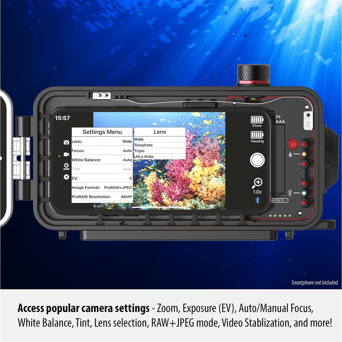 Underwater Smartphone Camera Housing Waterproof Diving Case encalife