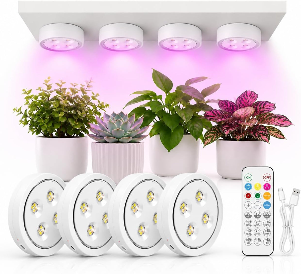 Grow Light For Indoor Plants | Rechargeable Magnetic Wireless encalife
