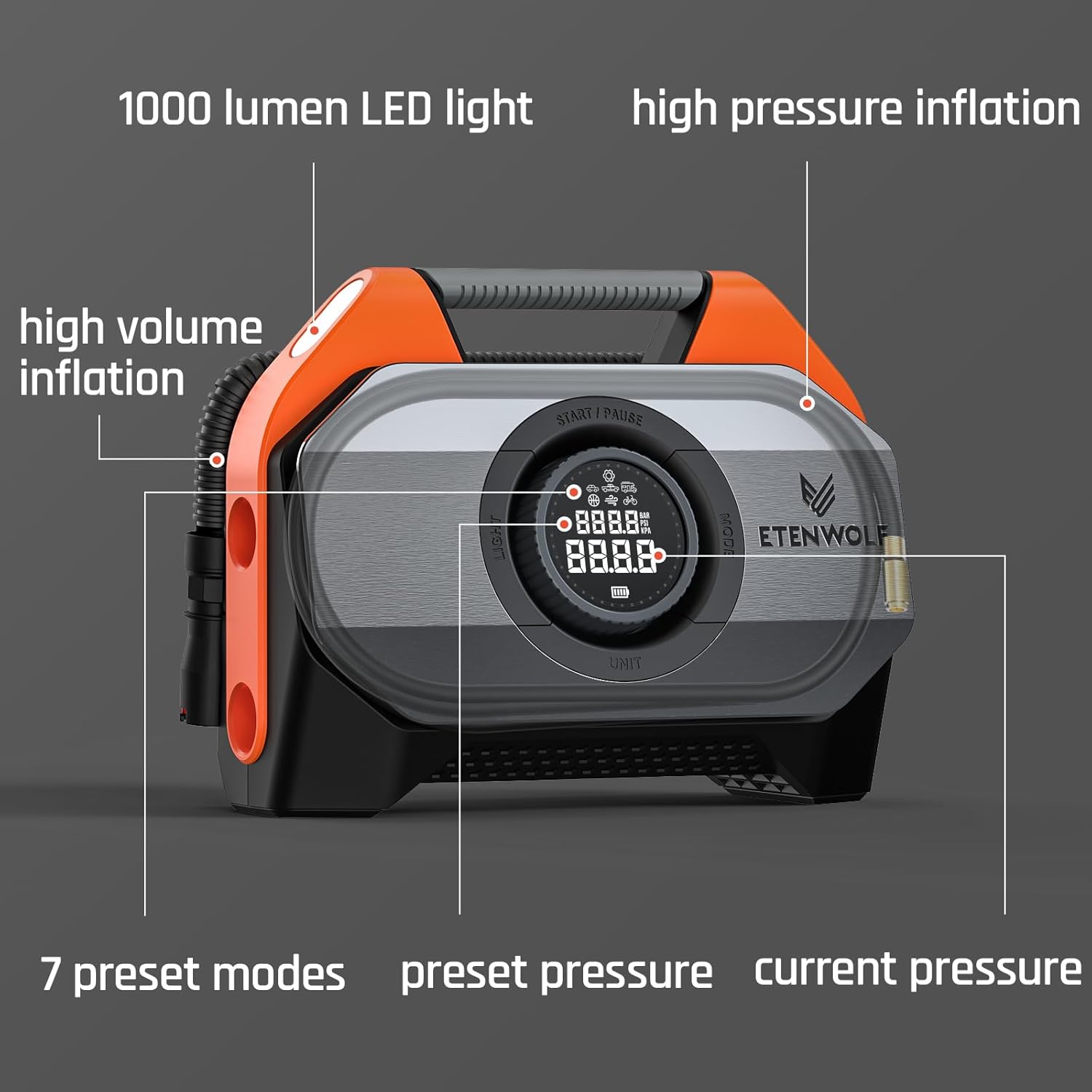 Heavy Duty Cordless Tire Inflator For Trucks encalife