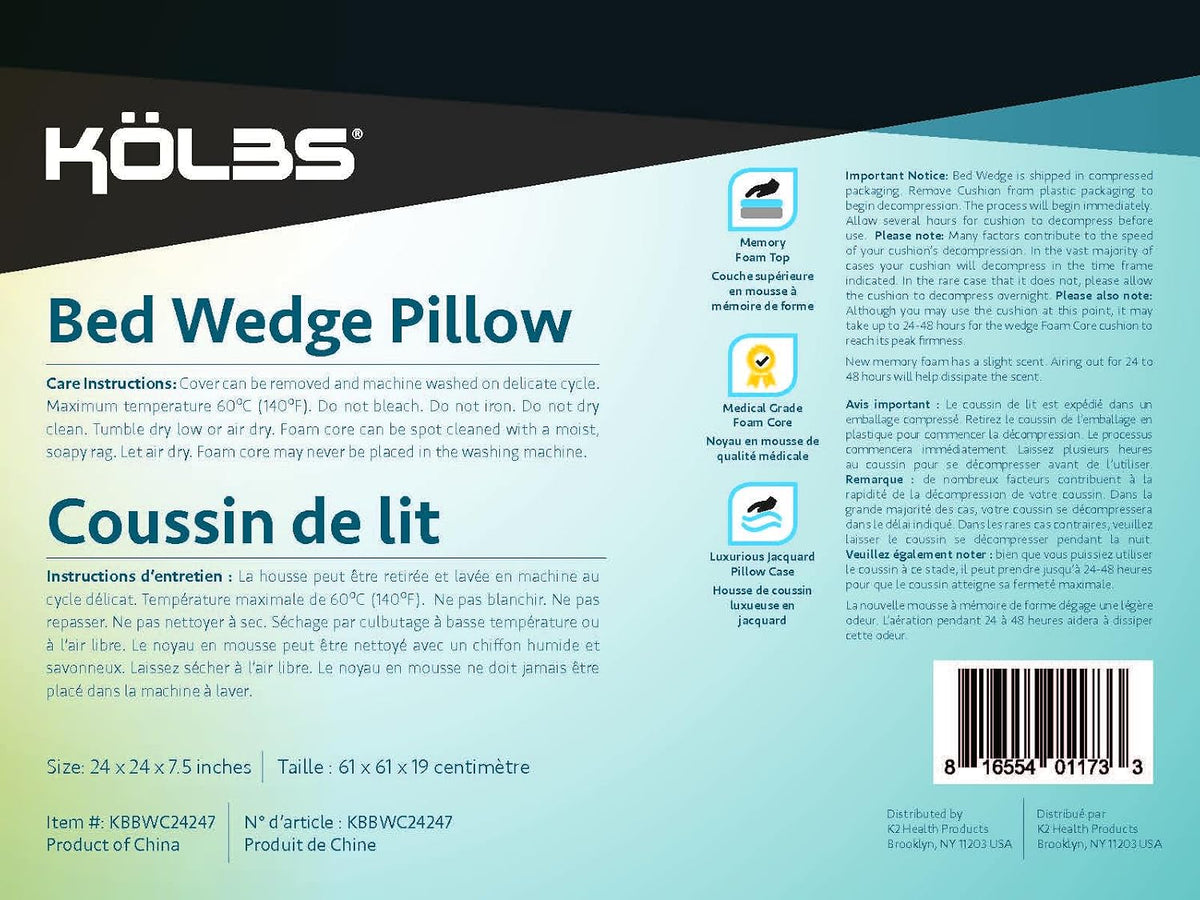 Memory Foam Bed Wedge Pillow for Comfortable Sleep encalife