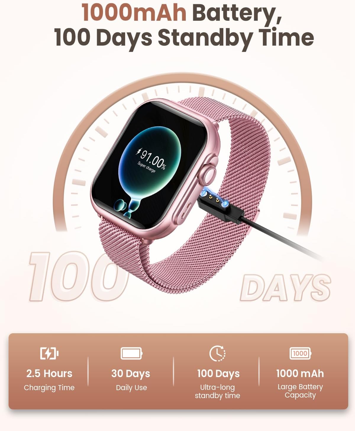 Smart Watch for Women with Calling, 1.83” HD Fitness Tracker encalife