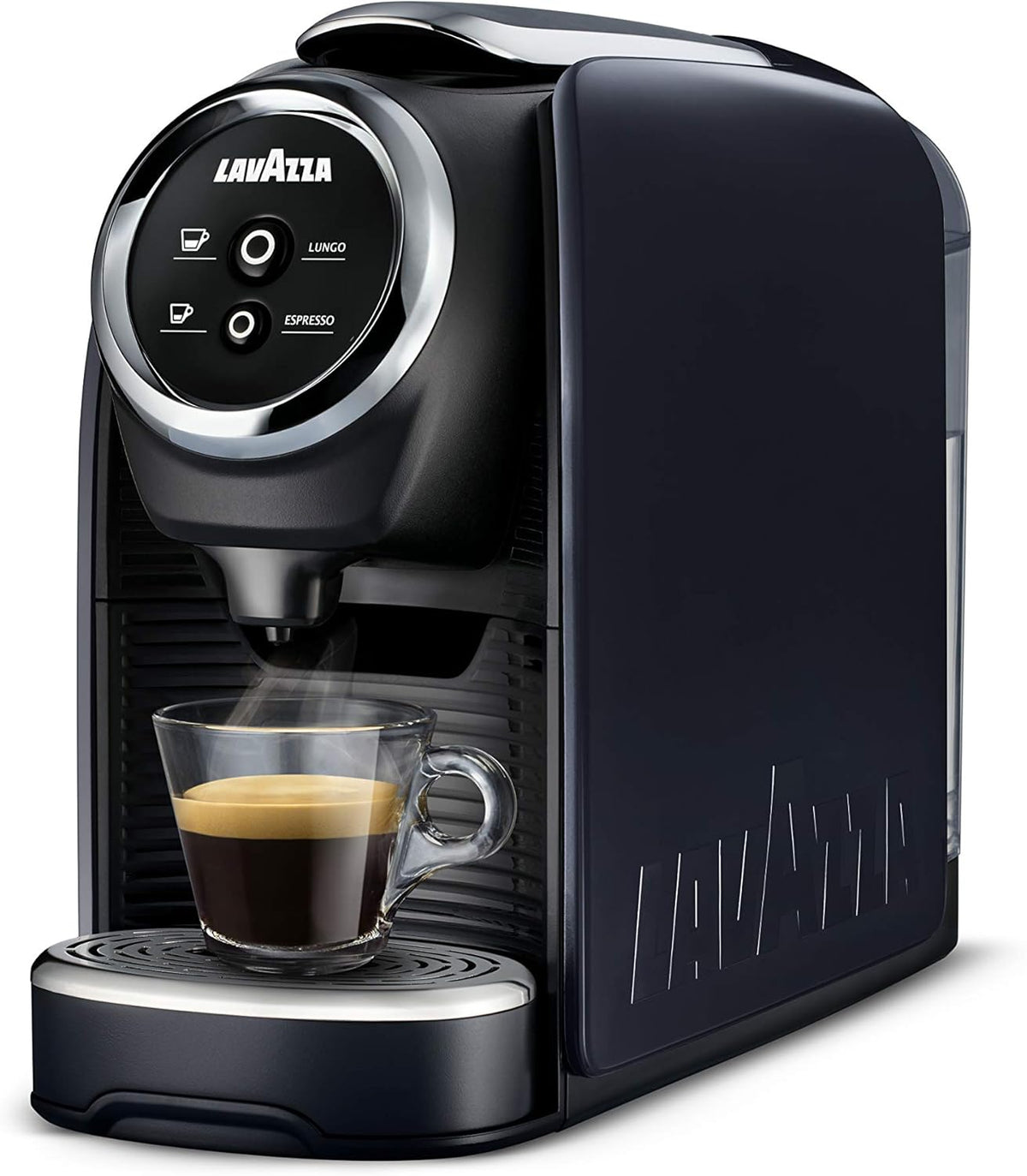 Compact automatic espresso machine brewing single serve espresso