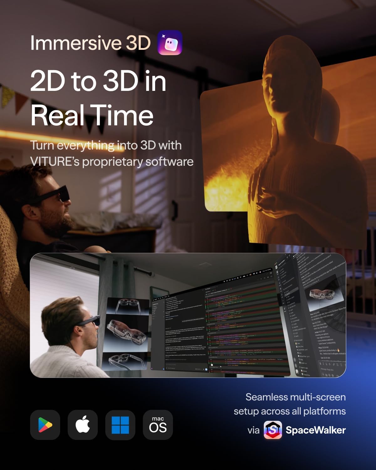 Glasses 120Hz XR Display with Myopia Adjustment encalife