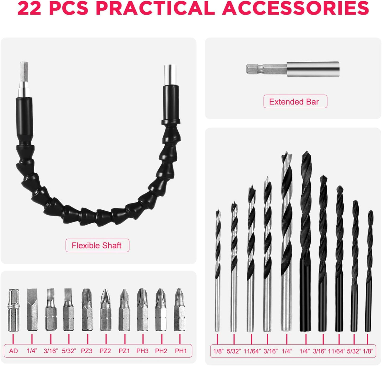 Cordless Drill Set | 20V Power DIY Electric Drill Kit encalife