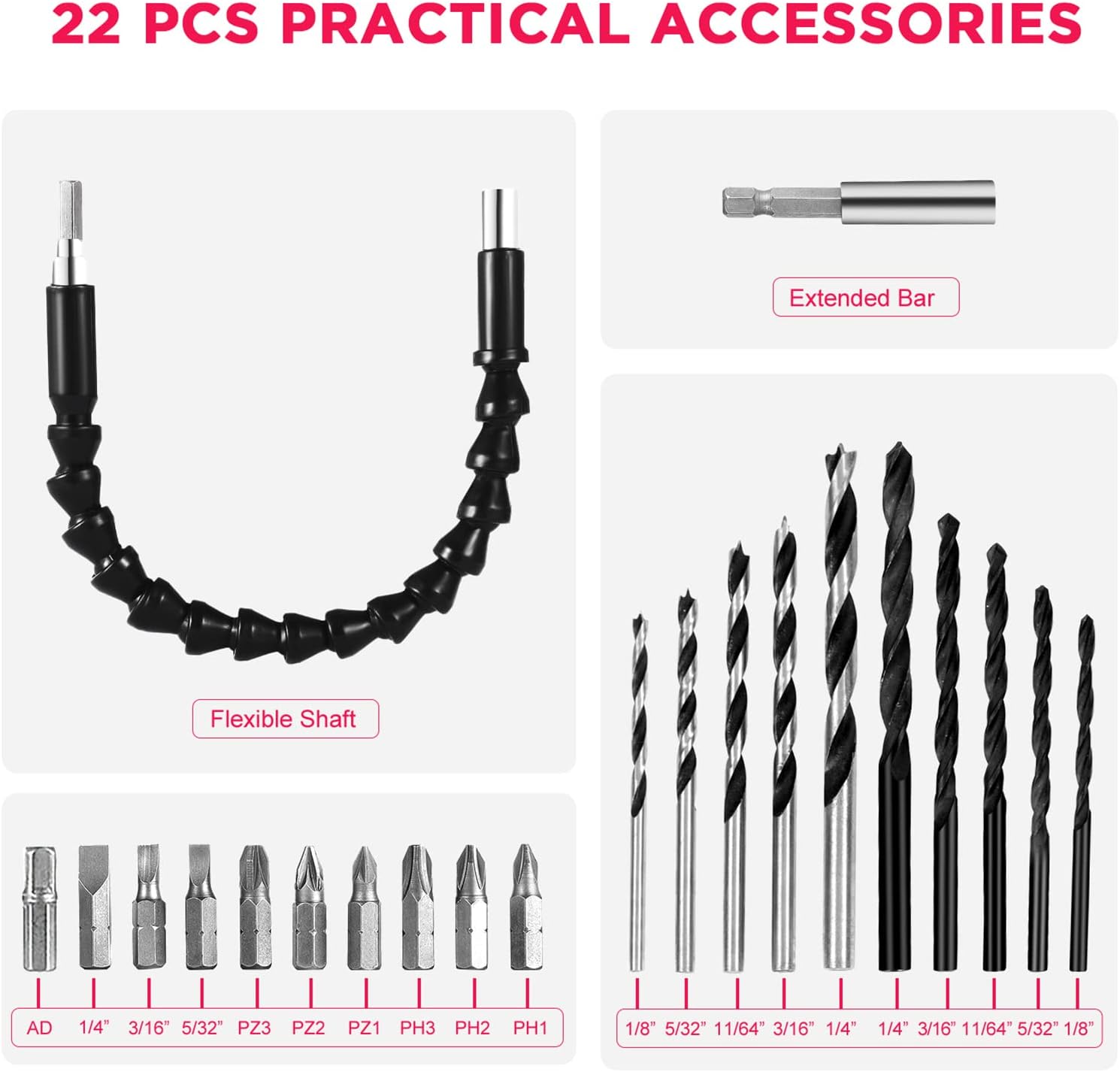 Cordless Drill Set | 20V Power DIY Electric Drill Kit encalife
