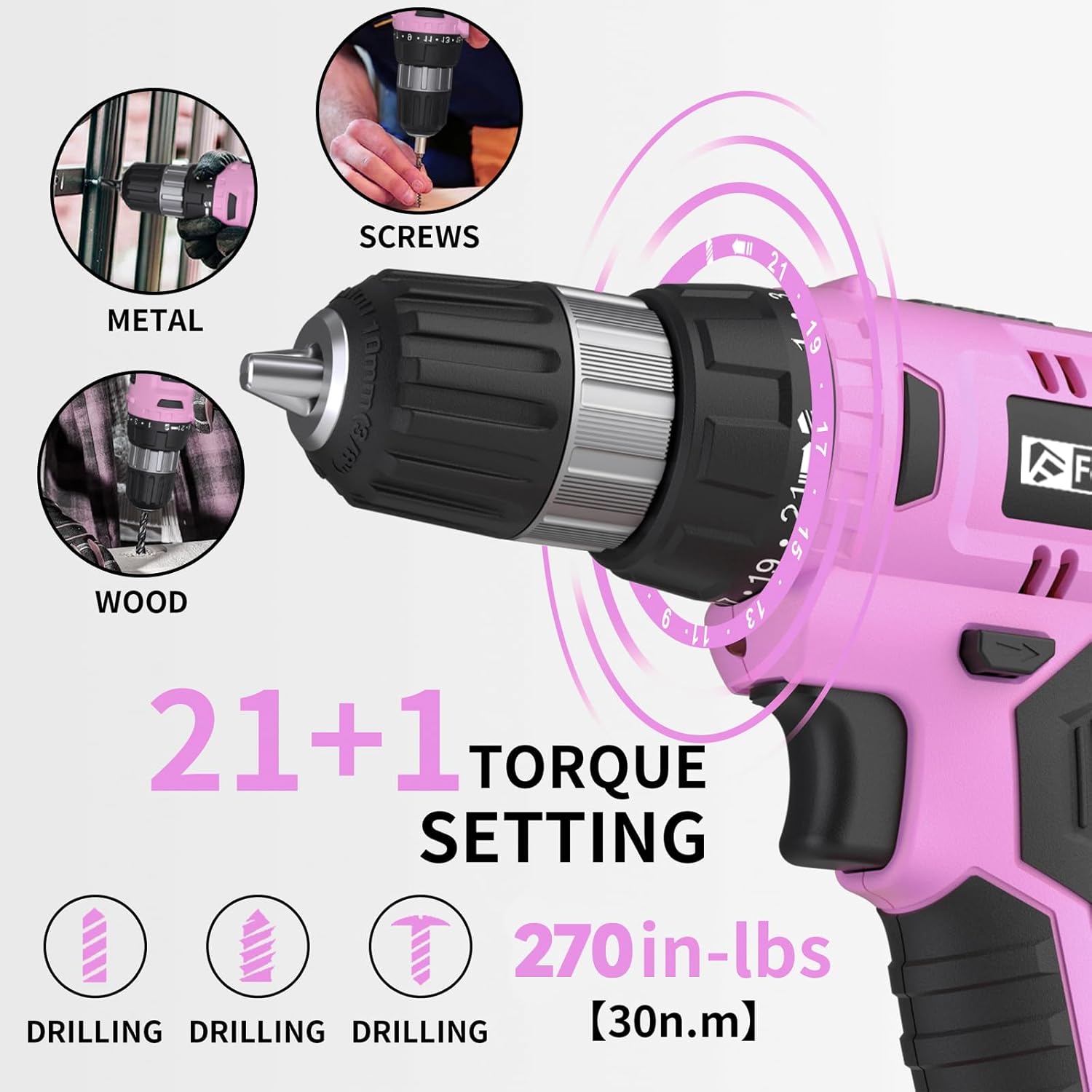 Cordless Drill Kit | 20V Power Drill Set encalife