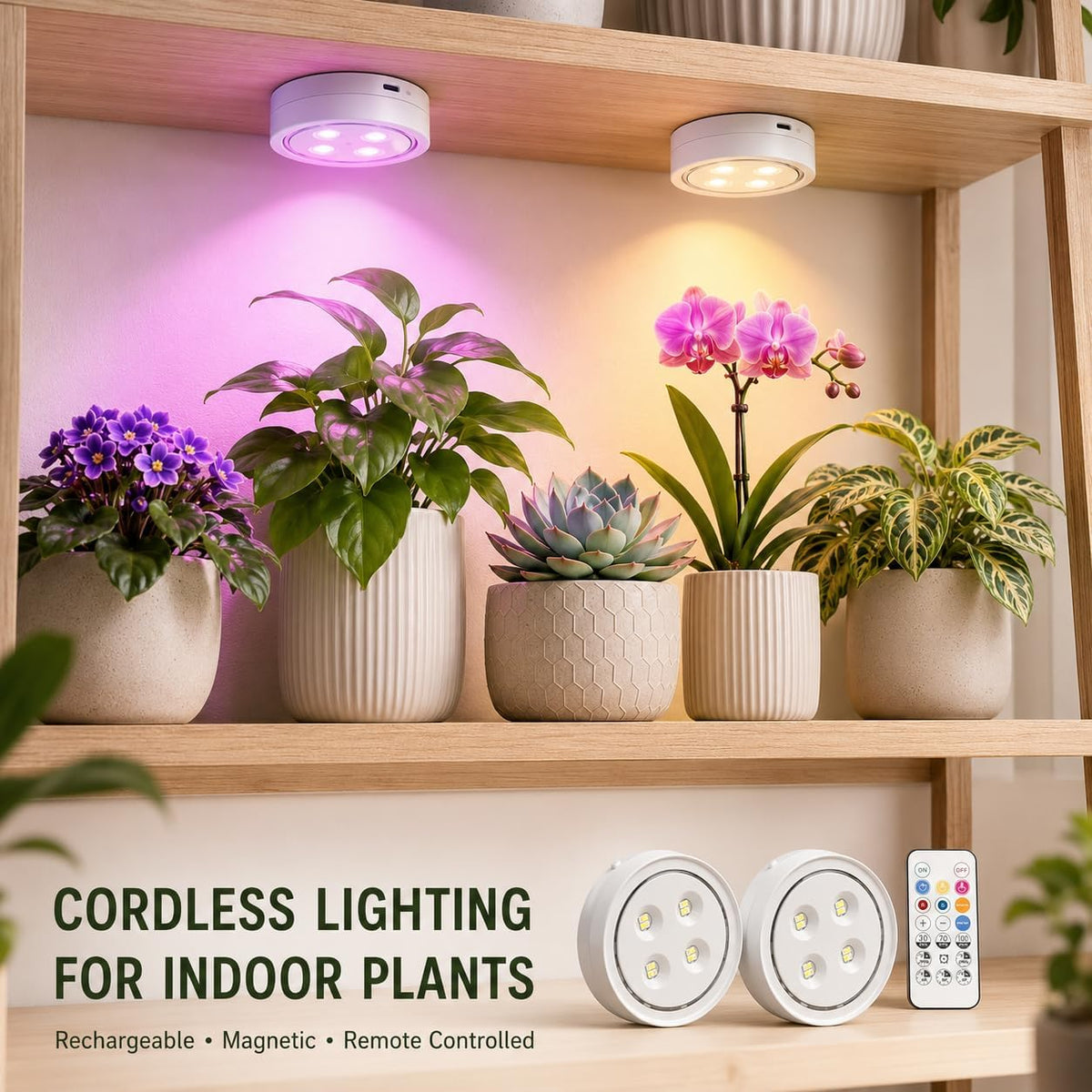 Grow Light For Indoor Plants | Rechargeable Magnetic Wireless encalife