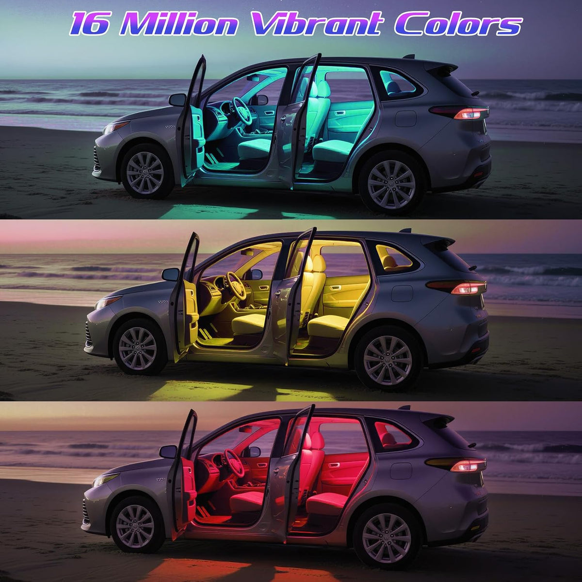 RGB Car Ambient Light Strips encalife