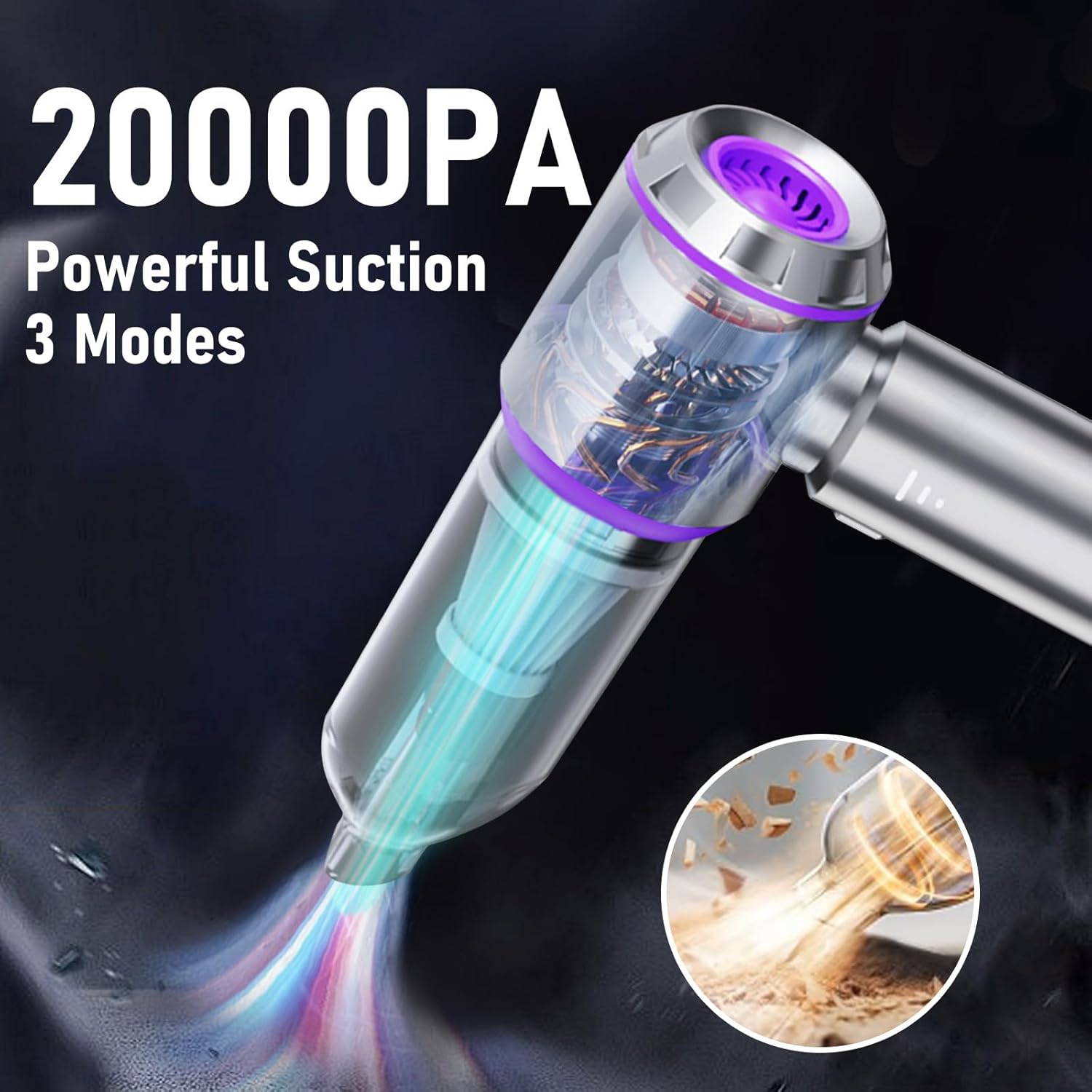 Cordless Mini Car Vacuum Cleaner 20000Pa Powerful Suction encalife