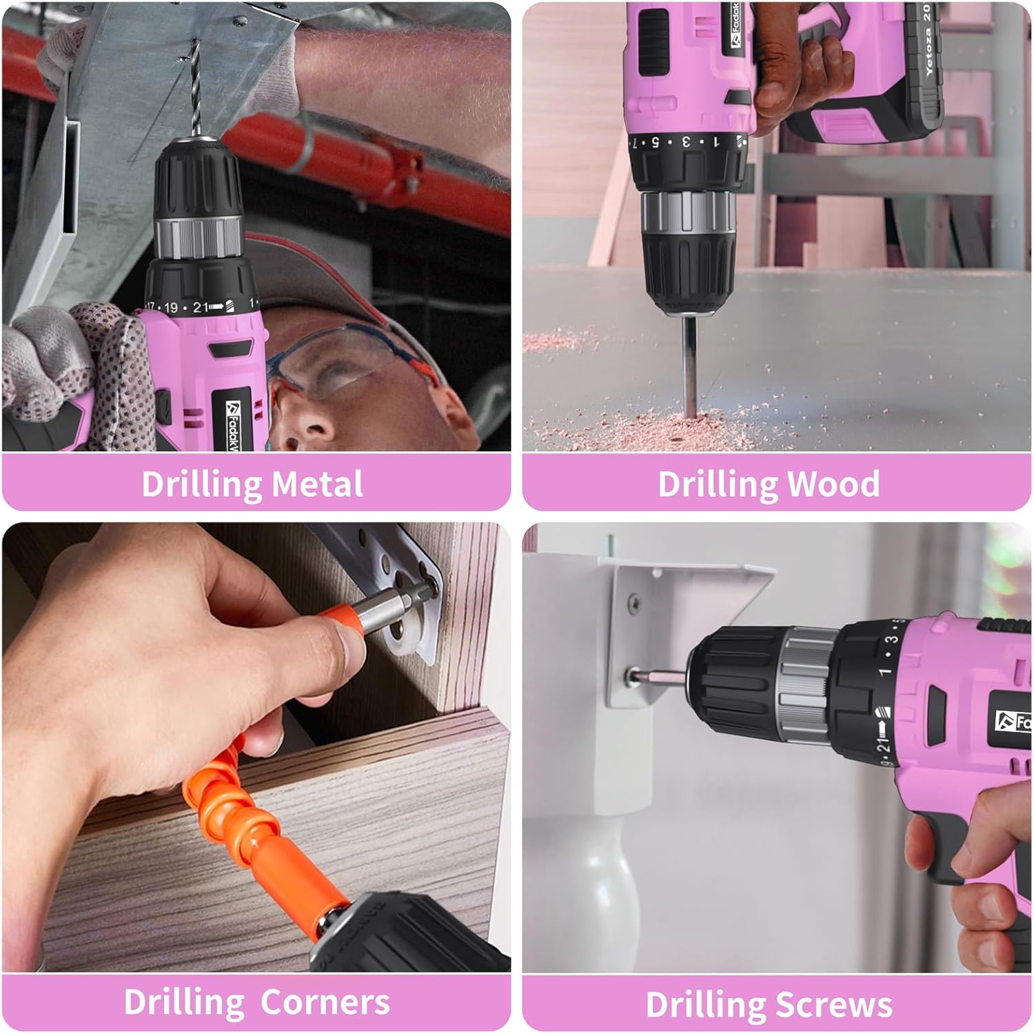 Cordless Drill Kit | 20V Power Drill Set encalife