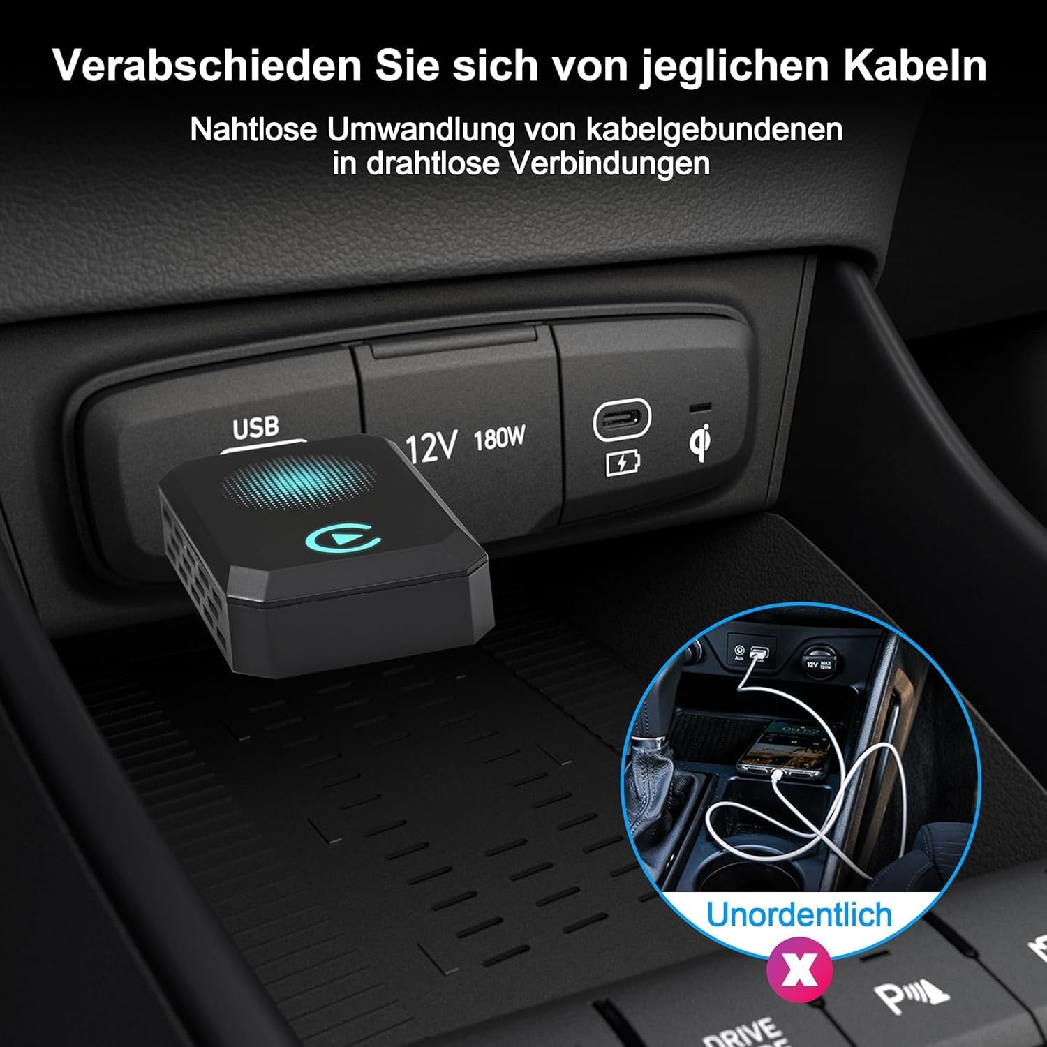 Wireless CarPlay Adapter Plug and Play encalife