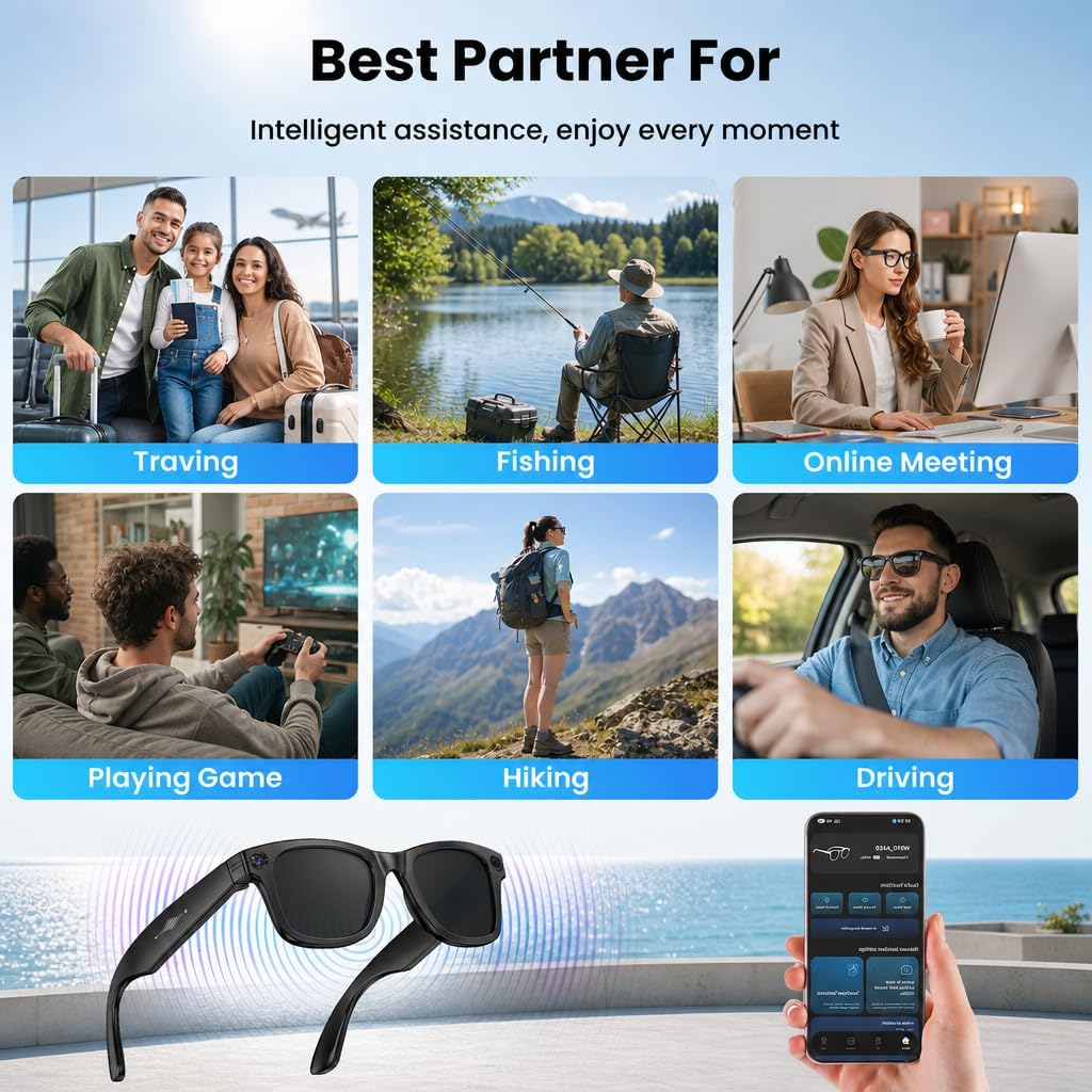 AI POV Camera Smart Glasses encalife