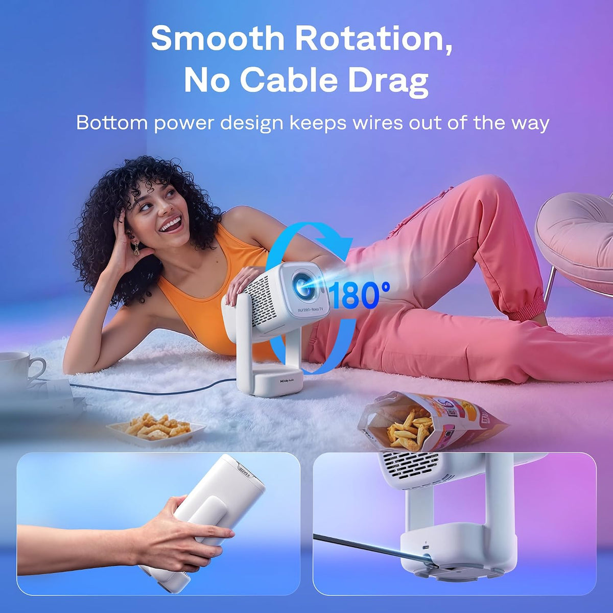 Portable Bedroom Cinema Experience Projector encalife
