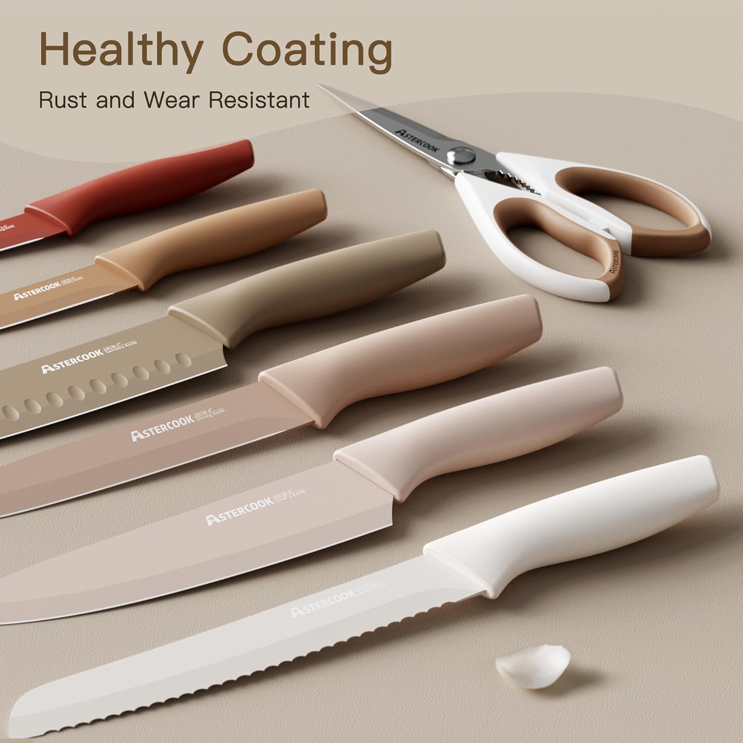 EncaLife 13-Piece Kitchen Knife Set – Stainless Steel Chef Knives with Blade Guards encalife