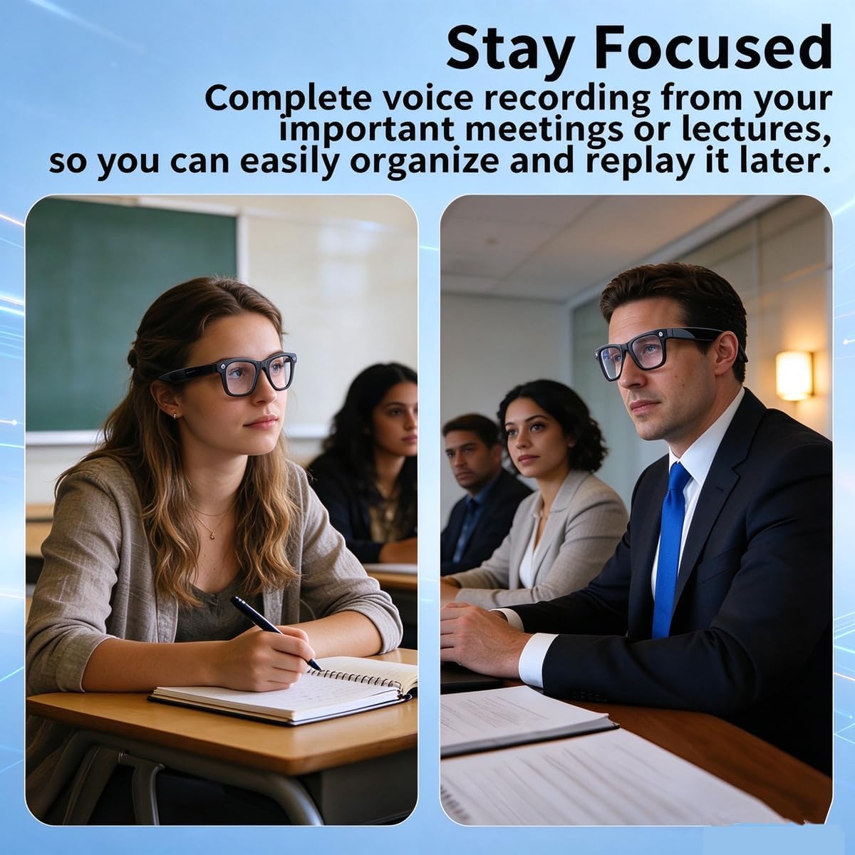 AI Camera Bluetooth Smart Glasses encalife