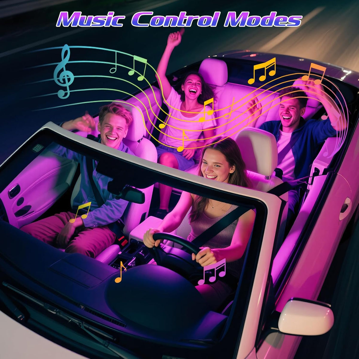 RGB Car Ambient Light Strips encalife