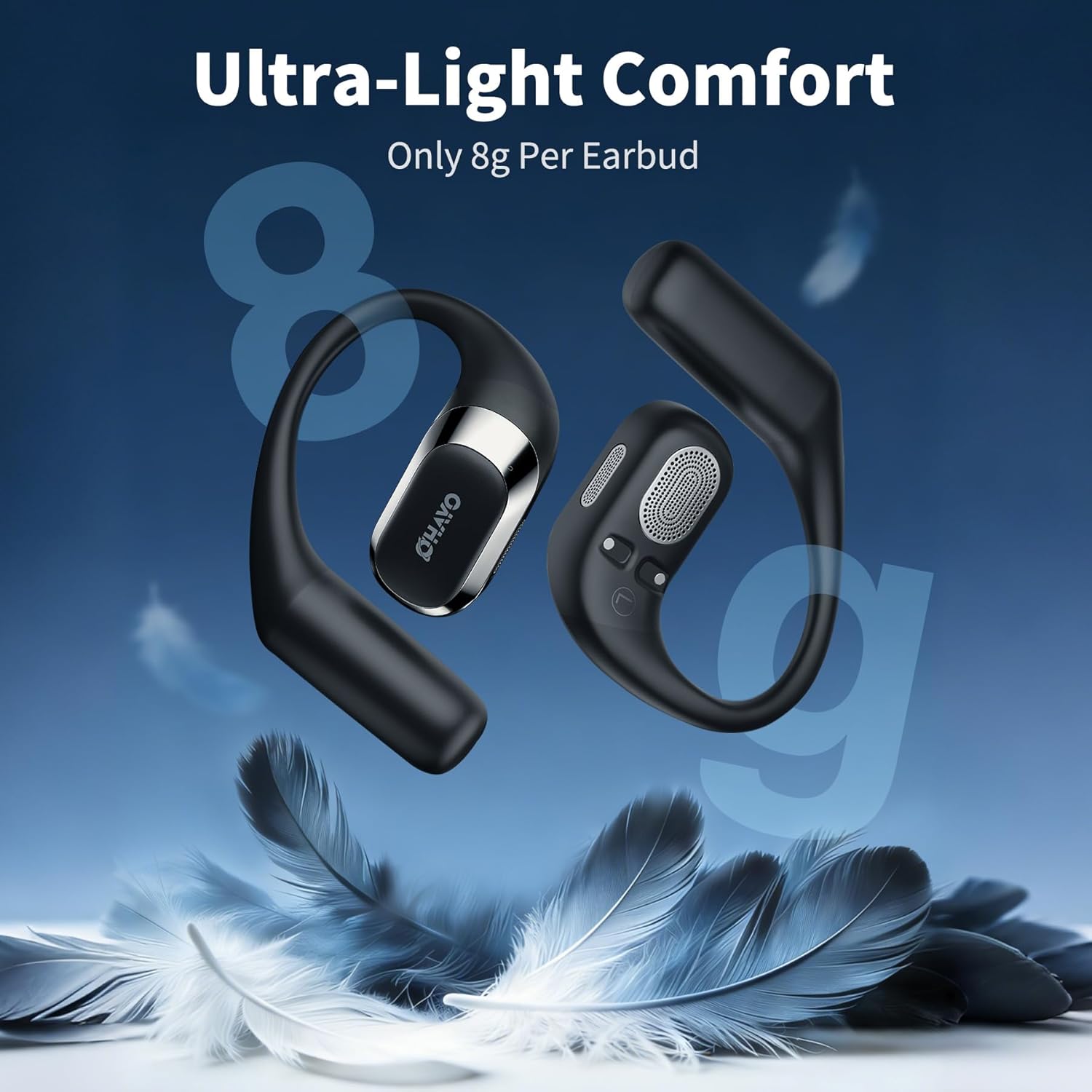Open Ear Bluetooth Headphones with Display encalife
