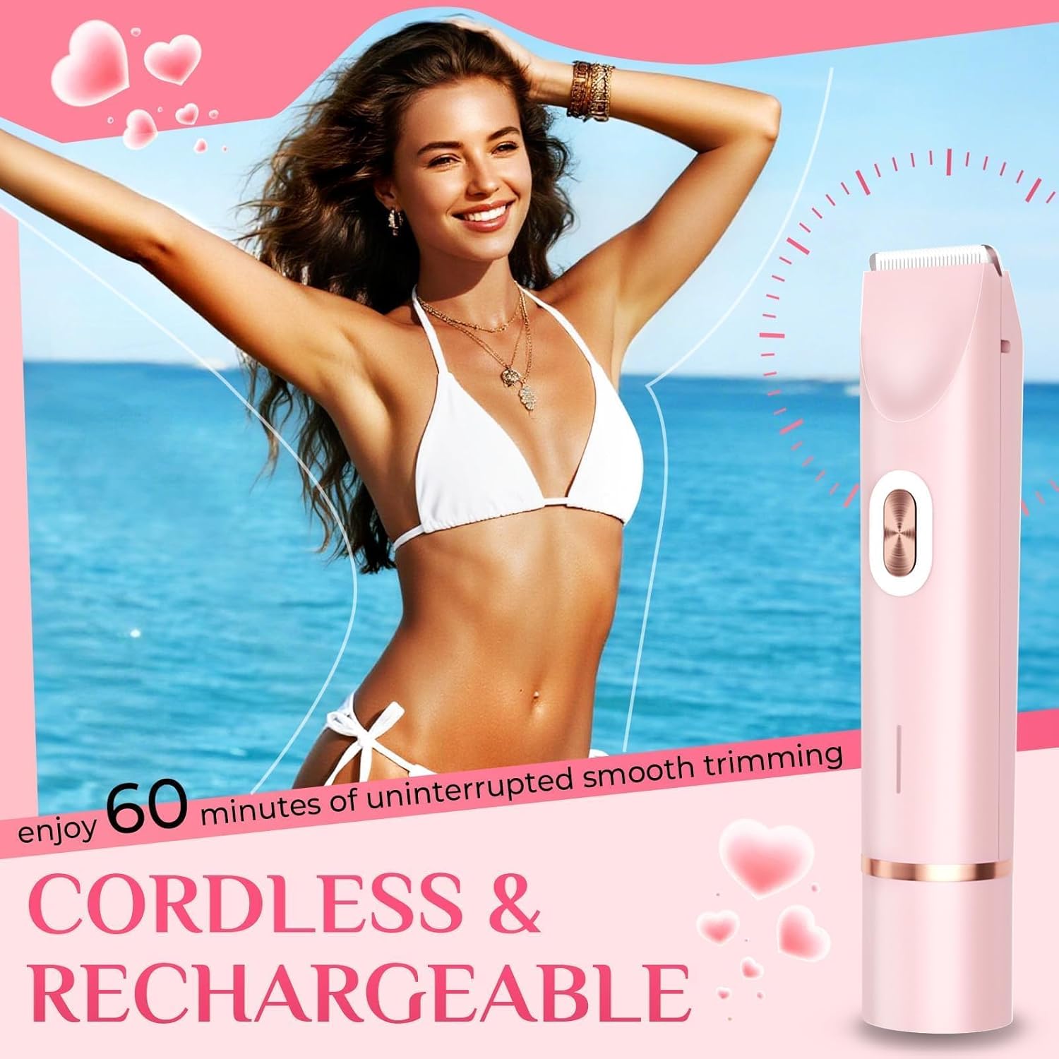 Painless Electric Razor Women Dual Head Trimmer encalife